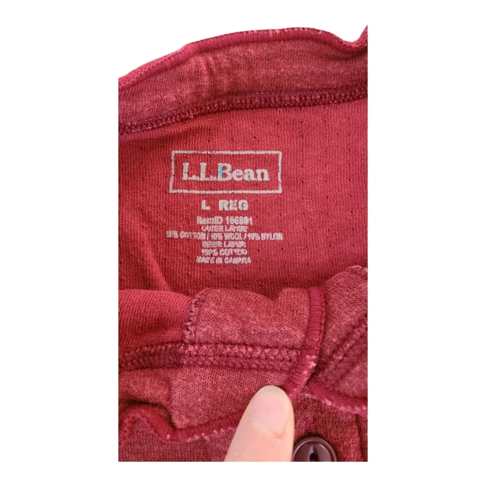 L.L. Bean Two-Layer River Driver's Traditional Fit Henley Large - Picture 4 of 7